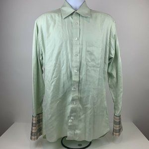 Burberry London Dress Shirt 16R Men's Green
